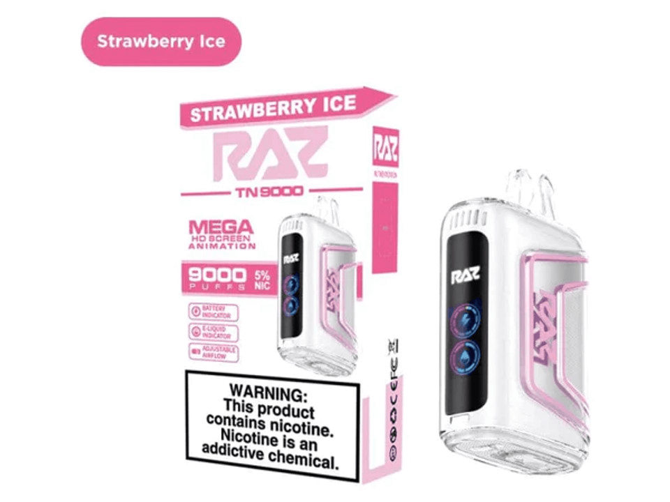 RAZ TN9000 12ML 9000 PUFFS Disposable vape (Strawberry Ice – Flavor)